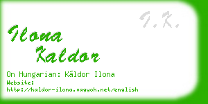 ilona kaldor business card